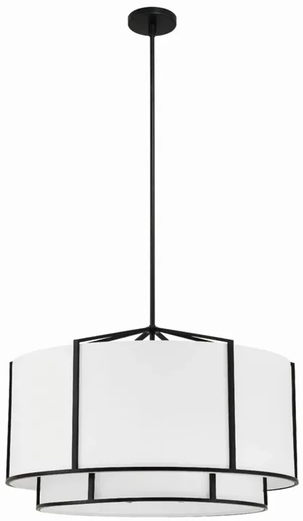 Carlyn 6 Light Chandelier - White/Black - Crystorama