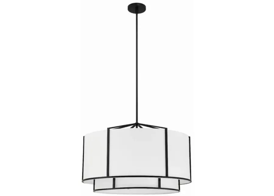 Carlyn 6 Light Chandelier - White/Black - Crystorama