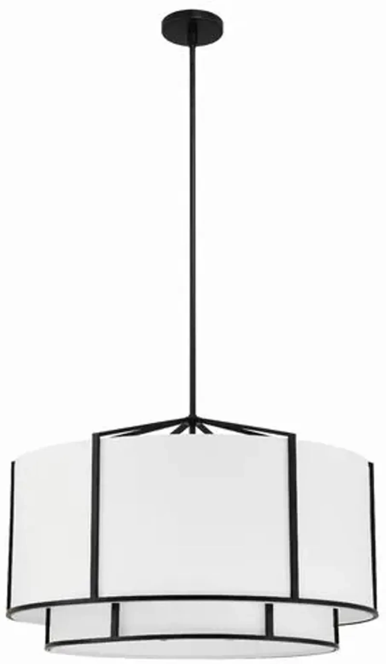 Carlyn 6 Light Chandelier - White/Black - Crystorama