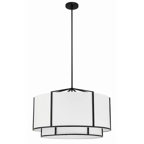 Carlyn 6 Light Chandelier - White/Black - Crystorama