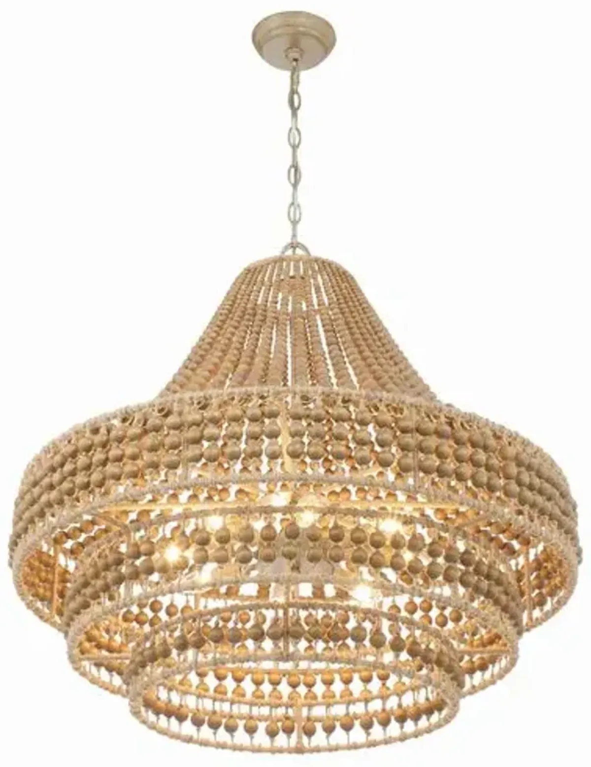 Silas 8 Light Beaded Chandelier - Natural Jute - Crystorama - Silver