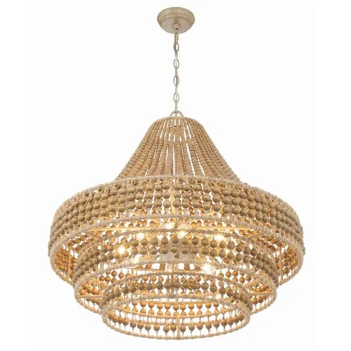 Silas 8 Light Beaded Chandelier - Natural Jute - Crystorama - Silver