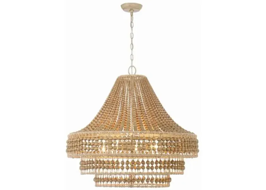 Silas 8 Light Beaded Chandelier - Natural Jute - Crystorama - Silver