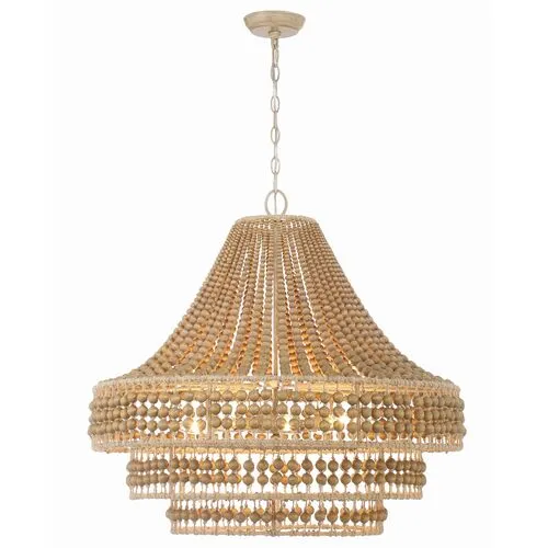 Silas 8 Light Beaded Chandelier - Natural Jute - Crystorama - Silver