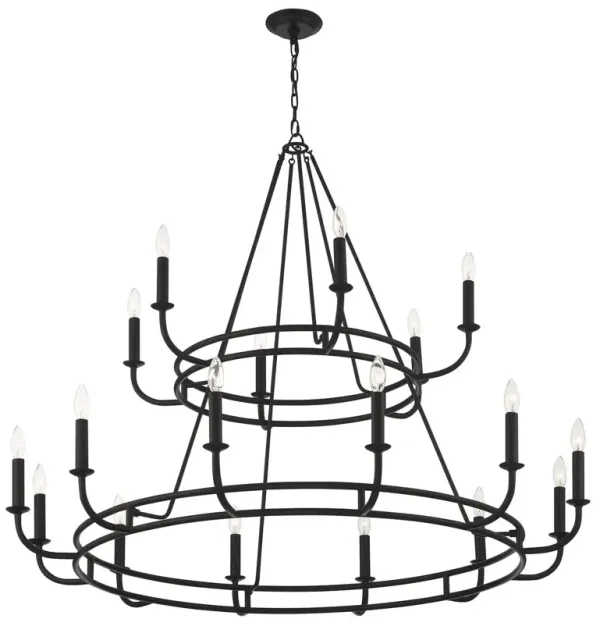 Bailey 18-Light Chandelier - Crystorama - Black