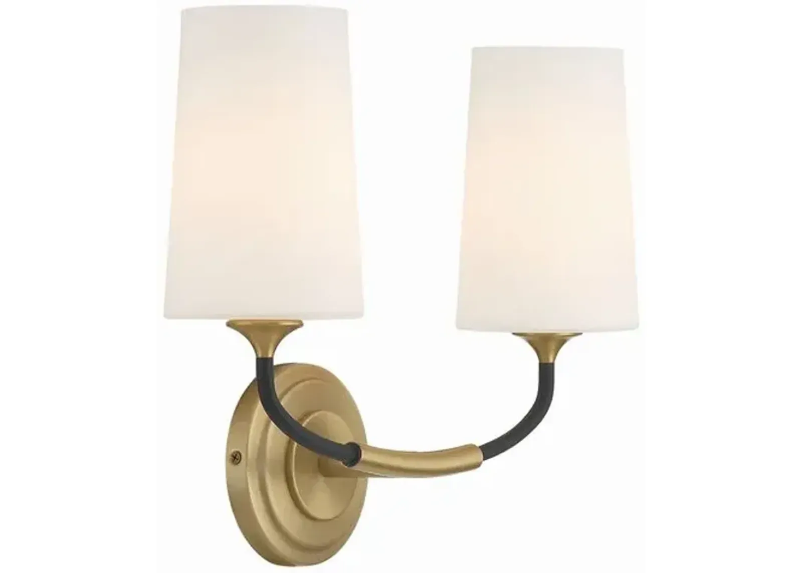 Niles 2 Light Sconce - Black Forged/Modern Gold - Crystorama