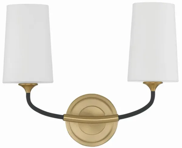 Niles 2 Light Wall Sconce - Black/Gold - Crystorama