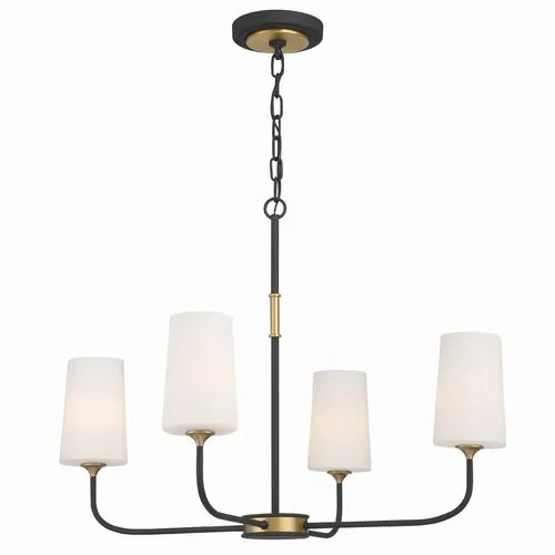 Niles 4 Light Chandelier - Crystorama - Black