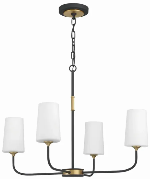 Niles 4 Light Chandelier - Black/Gold - Crystorama