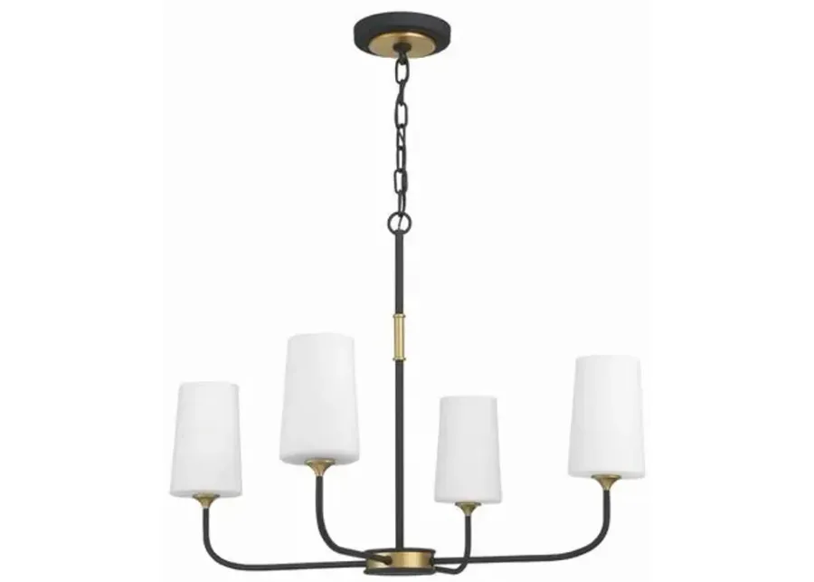 Niles 4 Light Chandelier - Black/Gold - Crystorama