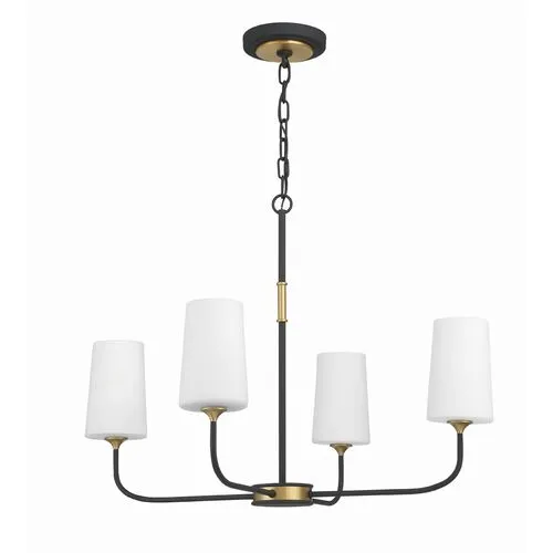 Niles 4 Light Chandelier - Black/Gold - Crystorama