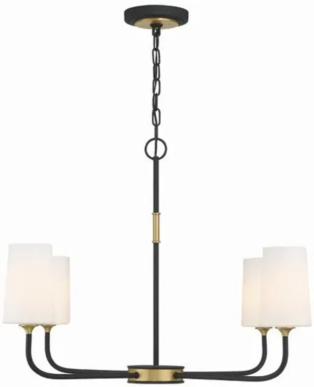 Niles 4 Light Chandelier - Black/Gold - Crystorama