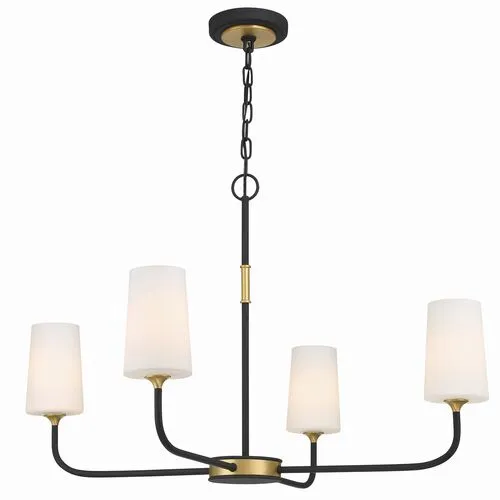 Niles 4 Light Chandelier - Black/Gold - Crystorama