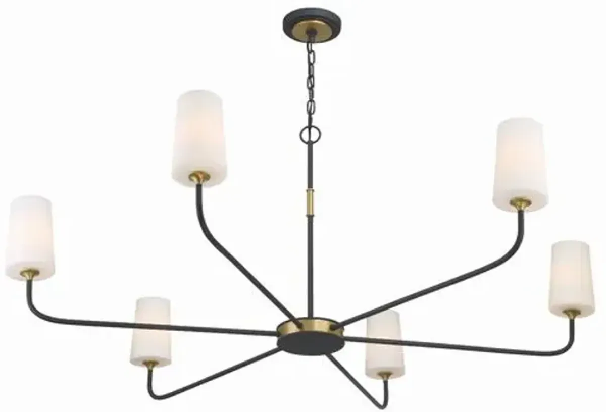 Niles 6 Light Chandelier - Black/Gold - Crystorama