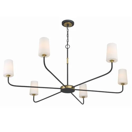 Niles 6 Light Chandelier - Black/Gold - Crystorama