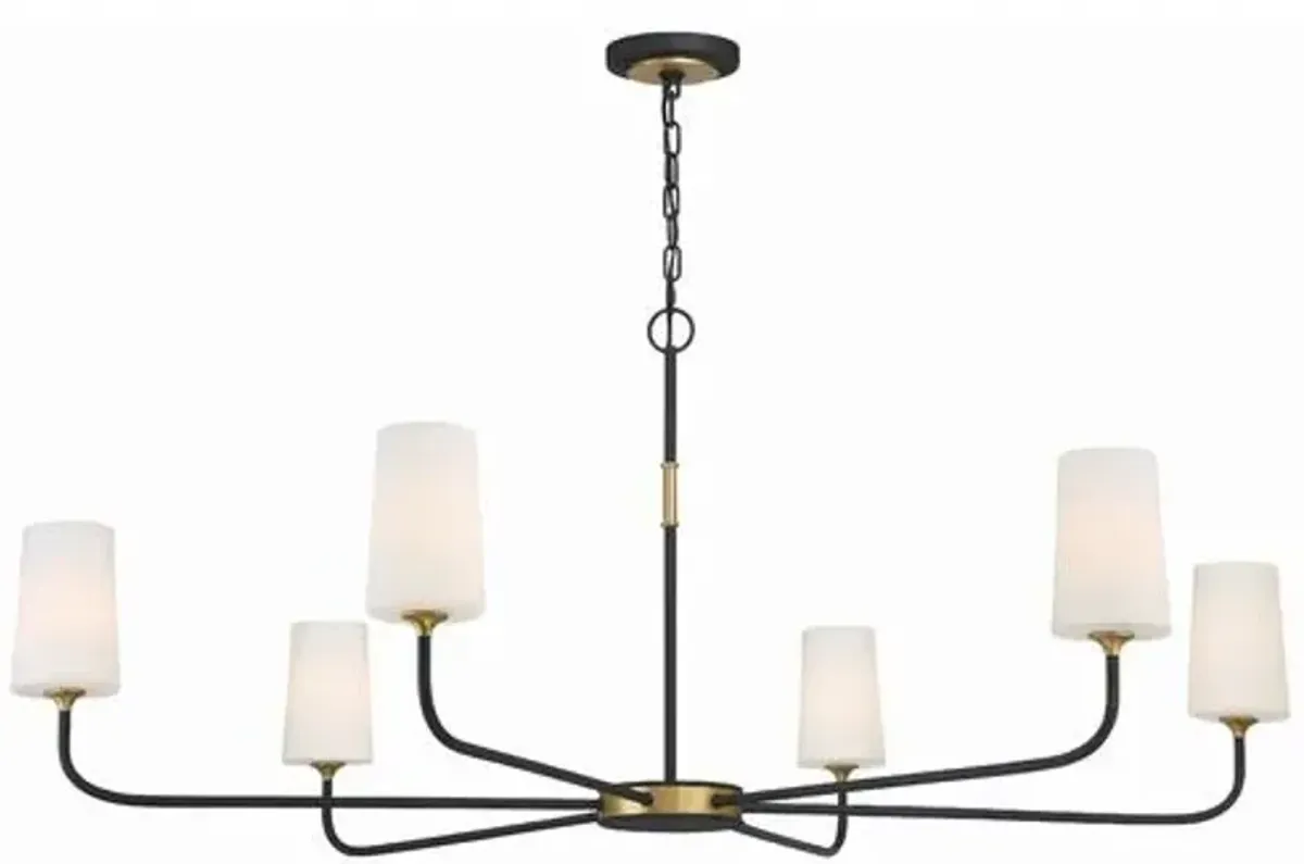 Niles 6 Light Chandelier - Black/Gold - Crystorama