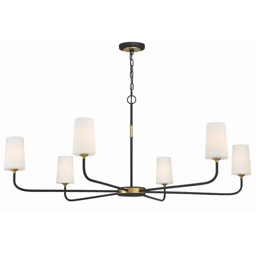 Niles 6 Light Chandelier - Black/Gold - Crystorama