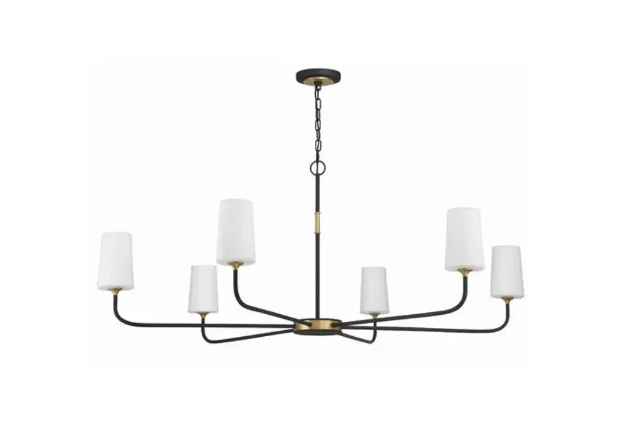 Niles 6 Light Chandelier - Black/Gold - Crystorama