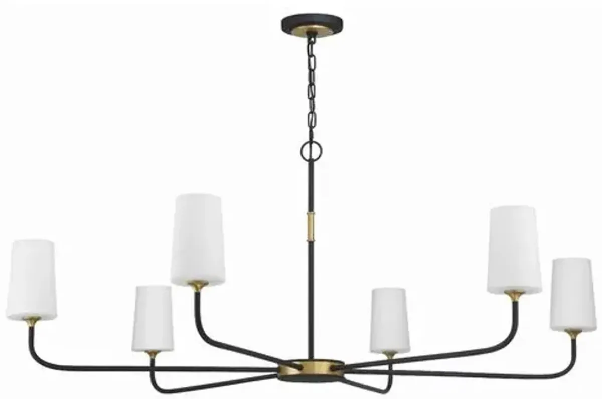 Niles 6 Light Chandelier - Black/Gold - Crystorama