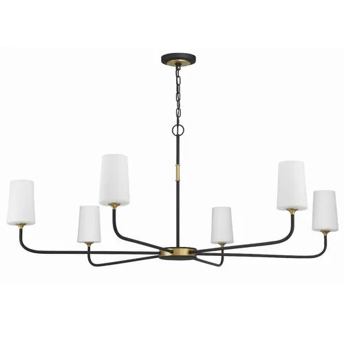 Niles 6 Light Chandelier - Black Forged/Modern Gold - Crystorama