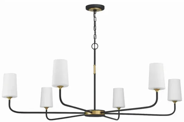 Niles 6 Light Chandelier - Black/Gold - Crystorama