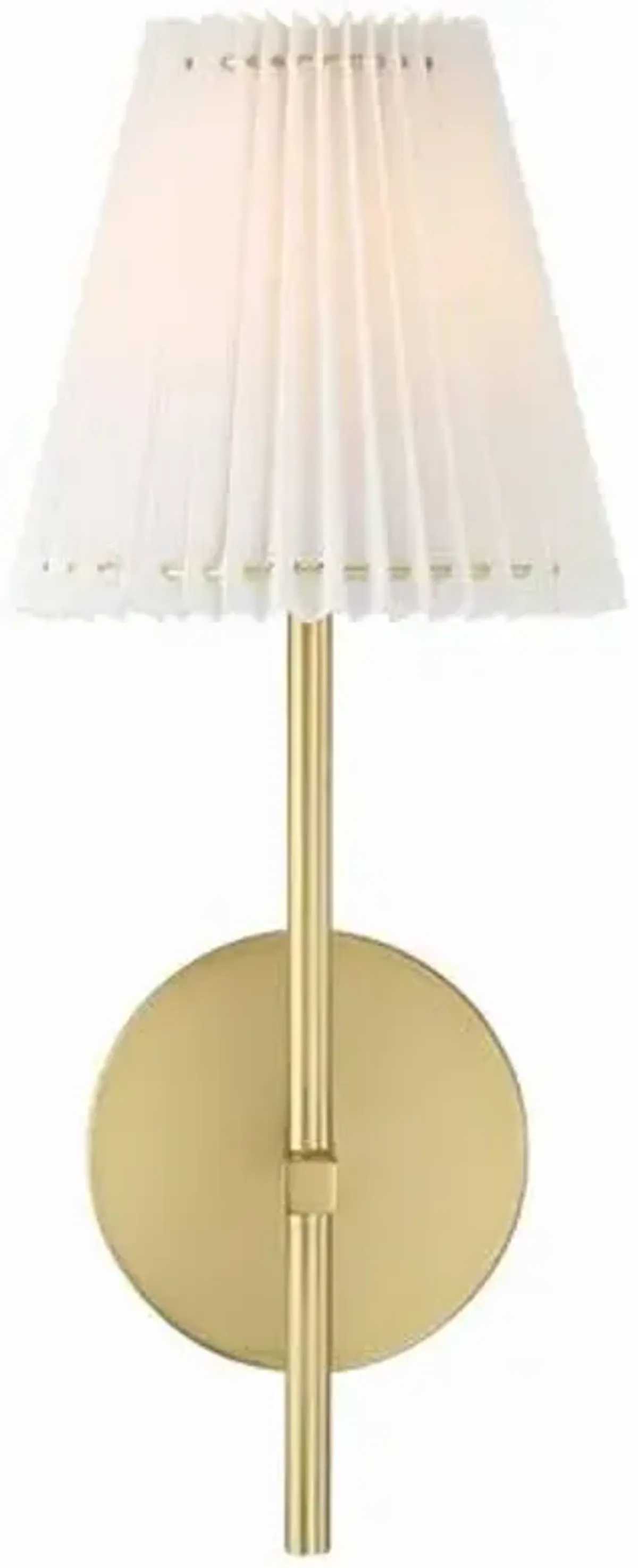 Gamma 1 Light Pleated Wall Sconce - Aged Brass - Crystorama - Gold