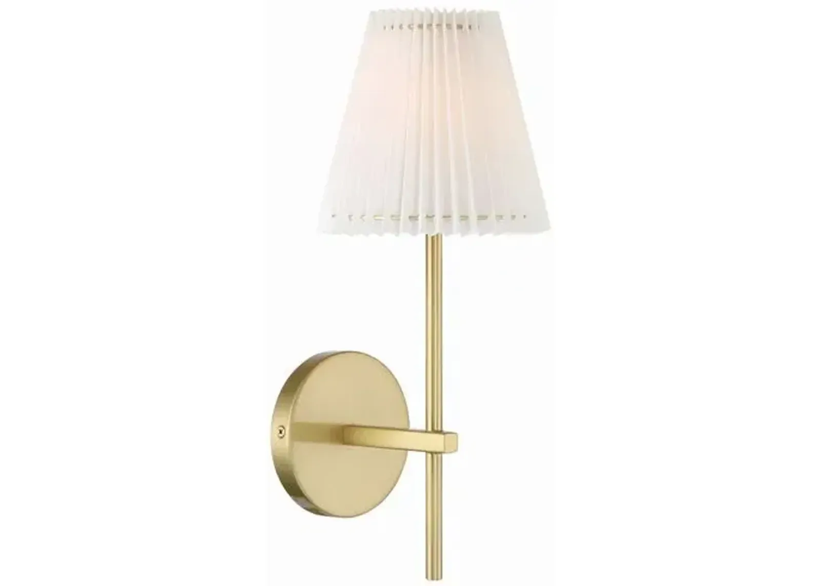 Gamma 1 Light Pleated Wall Sconce - Aged Brass - Crystorama - Gold