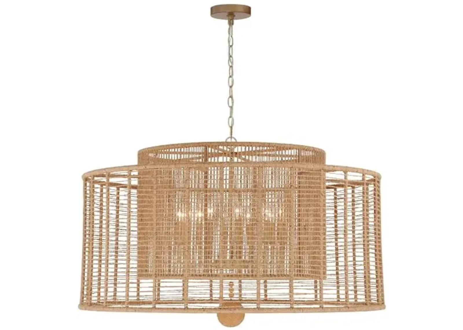 Jayna Chandelier - Natural Jute - Crystorama - Silver