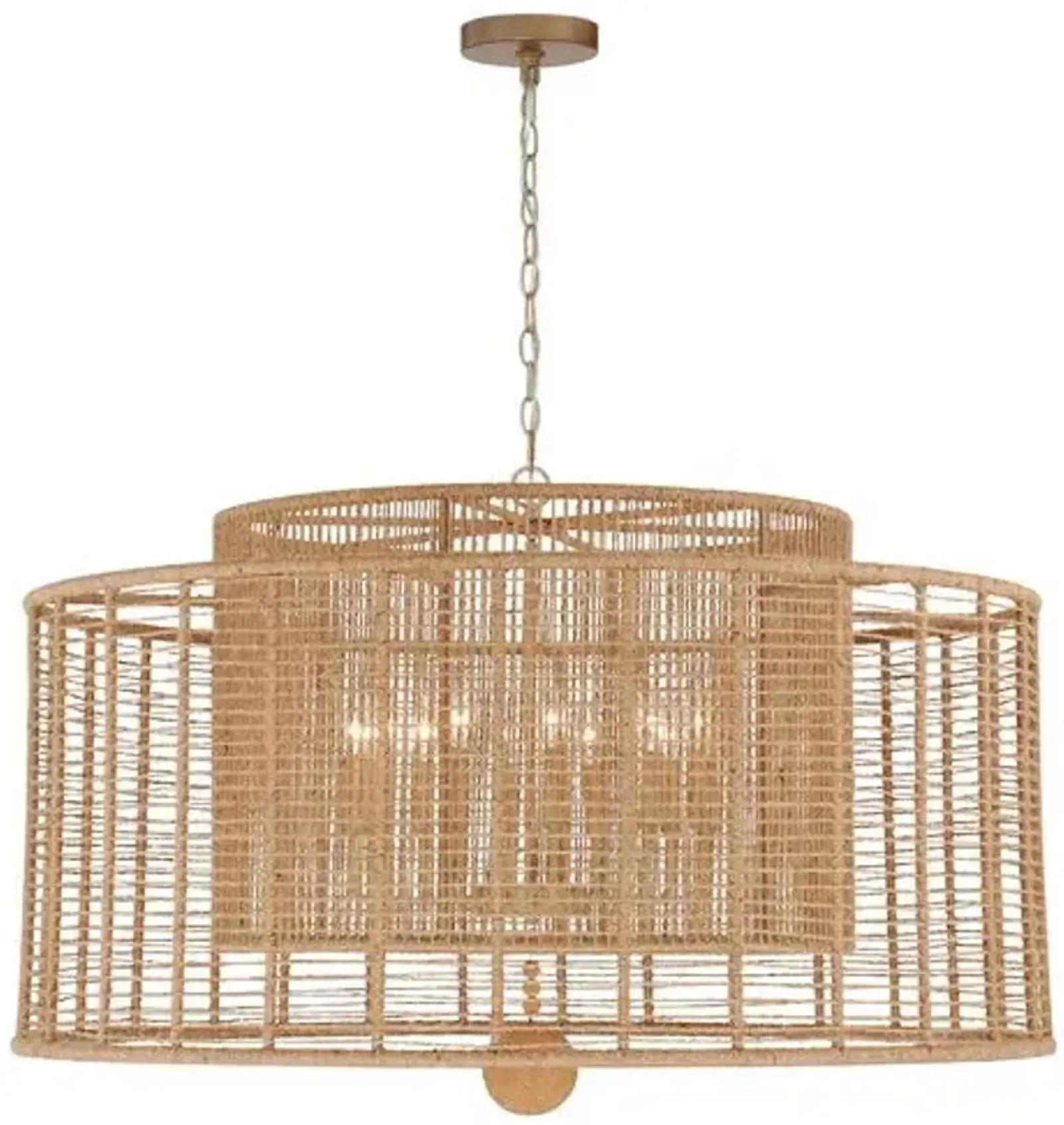 Jayna Chandelier - Natural Jute - Crystorama - Silver