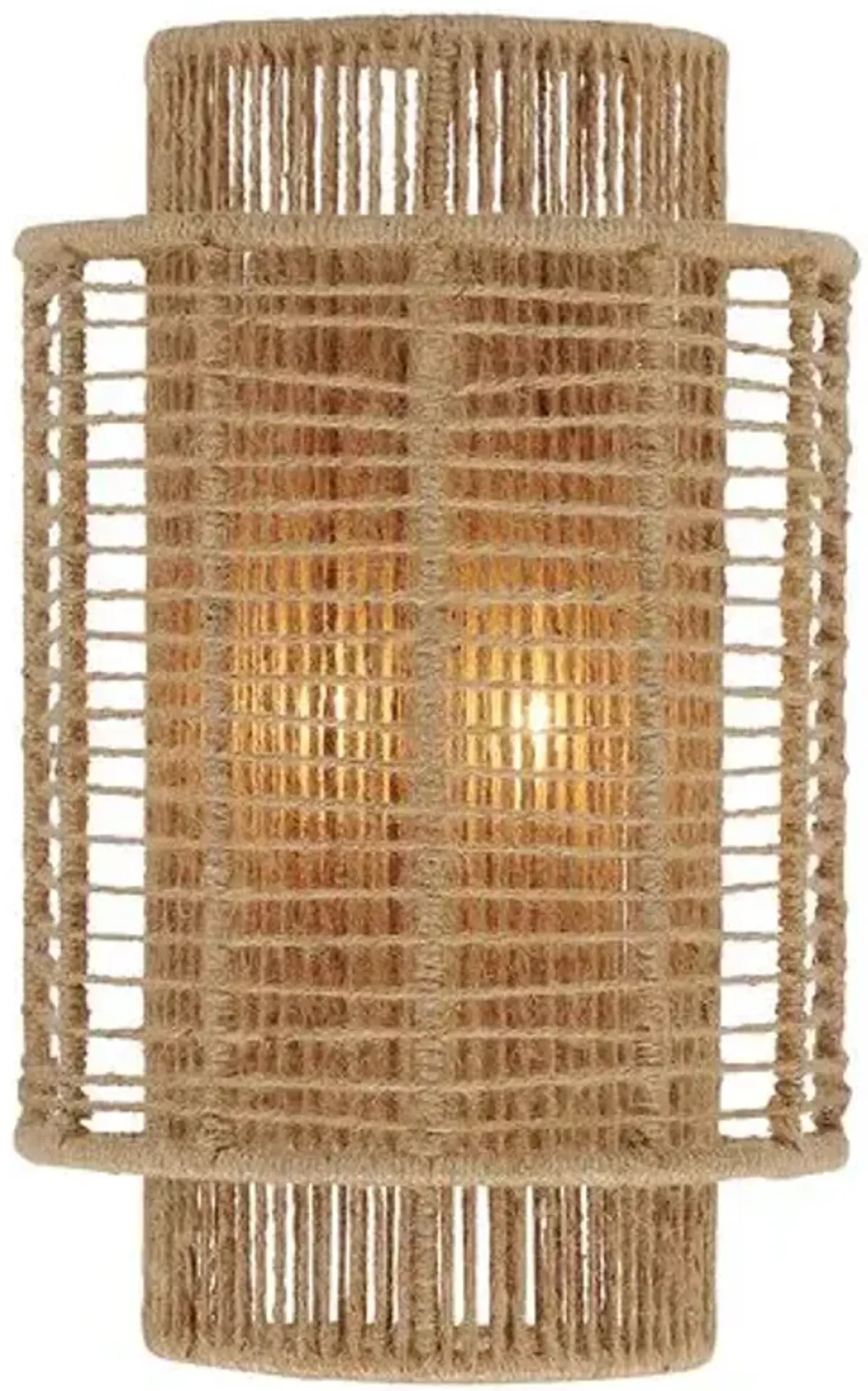 Jayna 2 Light Wall Sconce - Natural Jute - Crystorama - Silver