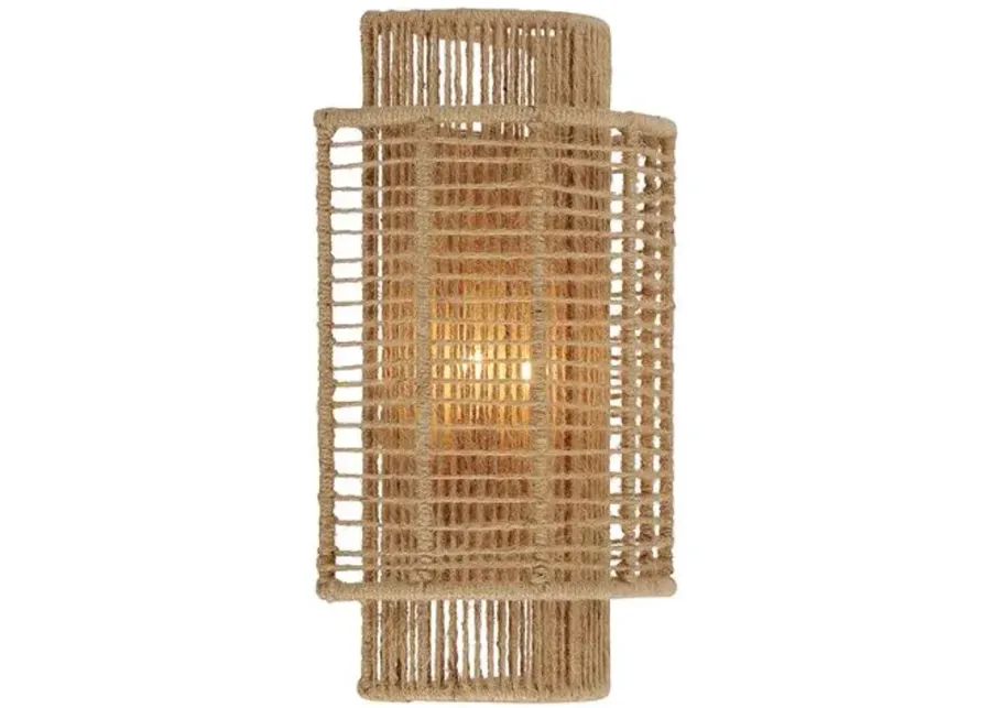 Jayna 2 Light Wall Sconce - Natural Jute - Crystorama - Silver