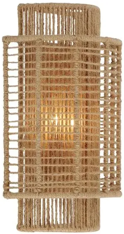 Jayna 2 Light Wall Sconce - Natural Jute - Crystorama - Silver