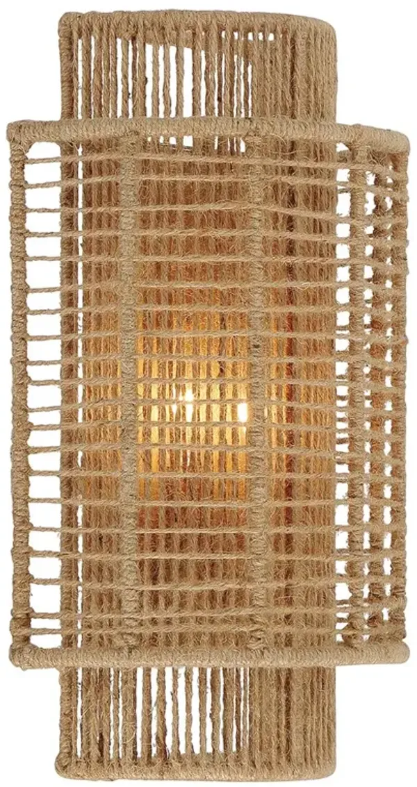 Jayna 2 Light Wall Sconce - Natural Jute - Crystorama - Silver