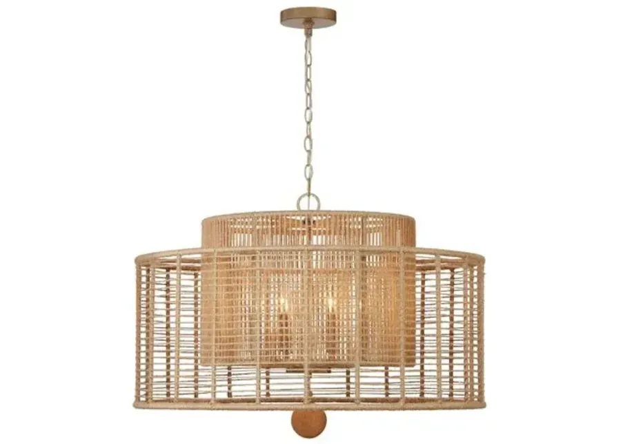 Jayna Chandelier - Natural Jute - Crystorama - Silver