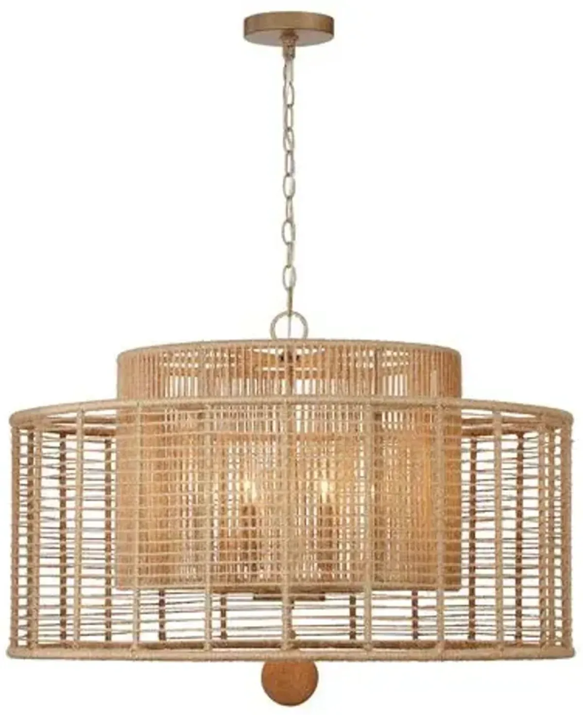 Jayna Chandelier - Natural Jute - Crystorama - Silver