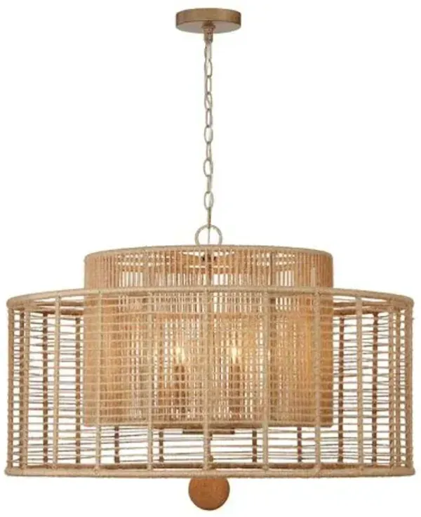 Jayna Chandelier - Natural Jute - Crystorama - Silver