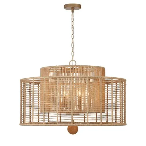 Jayna Chandelier - Natural Jute - Crystorama - Silver