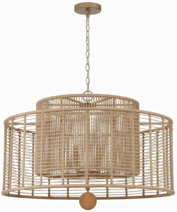 Jayna Chandelier - Natural Jute - Crystorama - Silver
