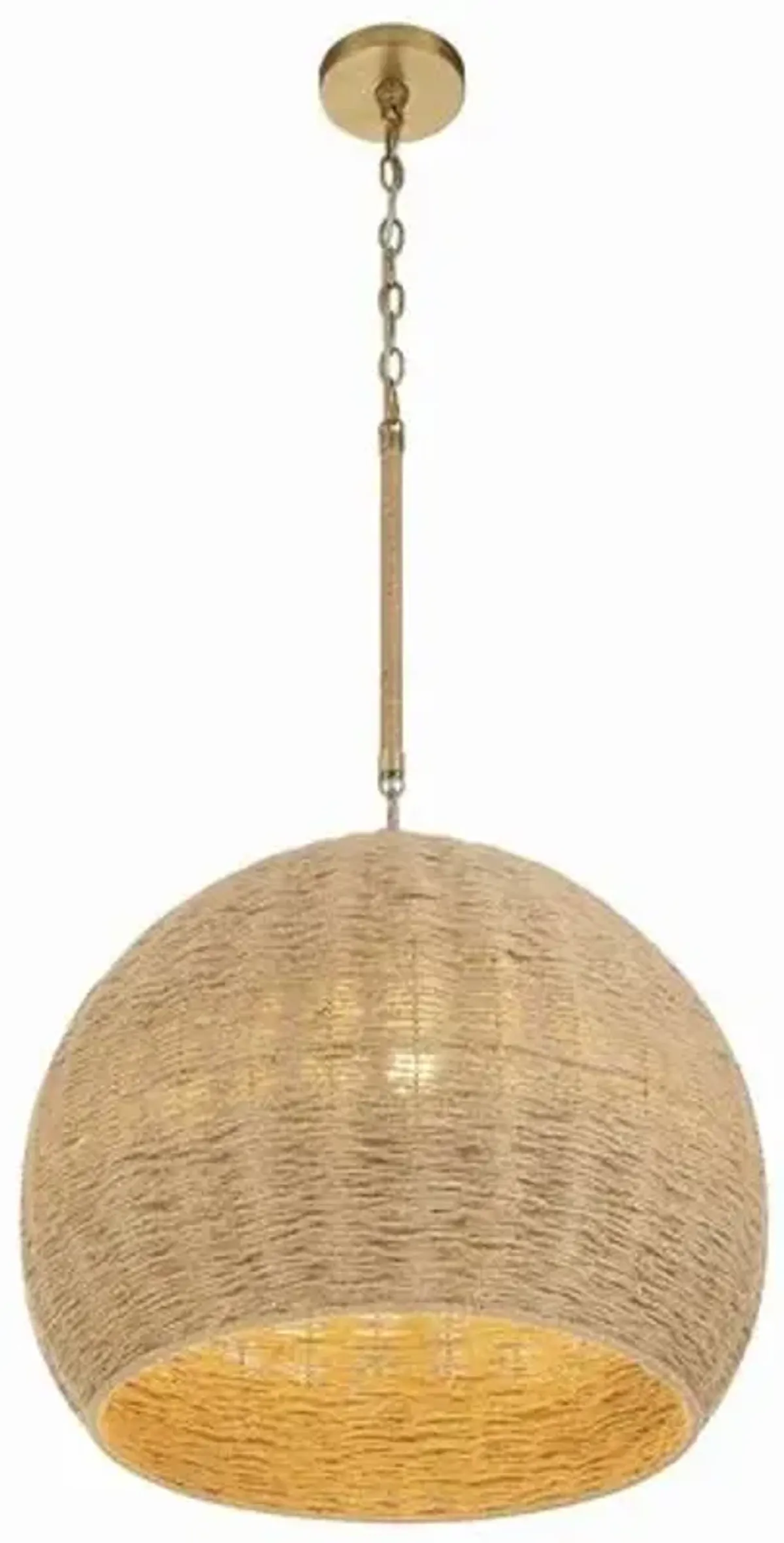 Jace 3 Light Jute Chandelier - Nautral/Soft Gold - Crystorama