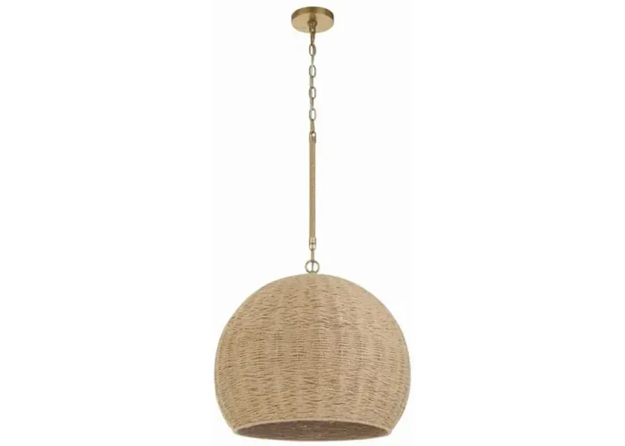 Jace 3 Light Jute Chandelier - Nautral/Soft Gold - Crystorama