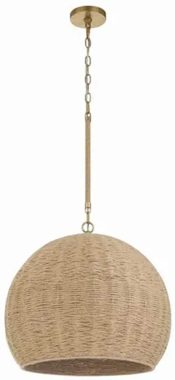 Jace 3 Light Jute Chandelier - Nautral/Soft Gold - Crystorama