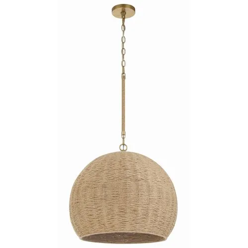 Jace 3 Light Jute Chandelier - Nautral/Soft Gold - Crystorama