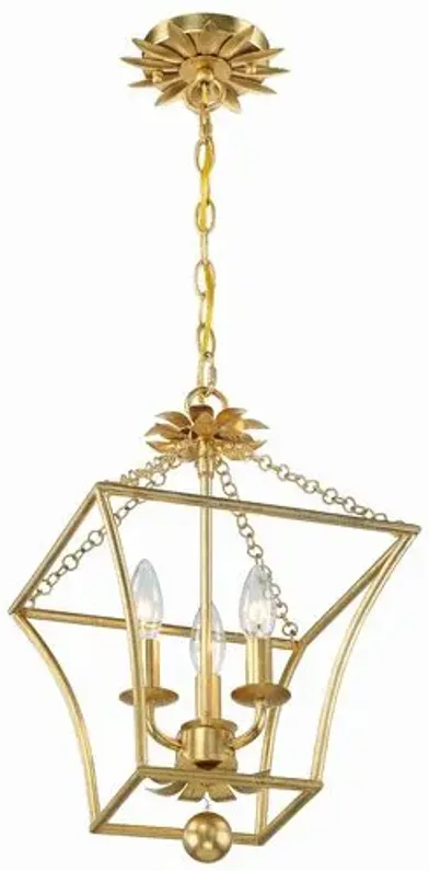 Broche 4 Light Mini Chandelier - Antique Gold - Crystorama