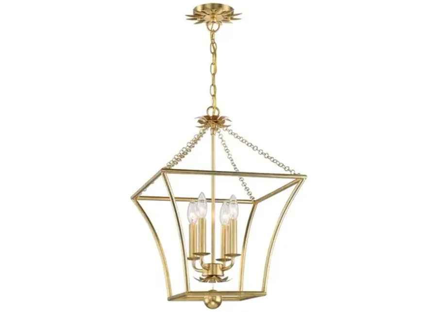 Broche 4 Light Mini Chandelier - Antique Gold - Crystorama