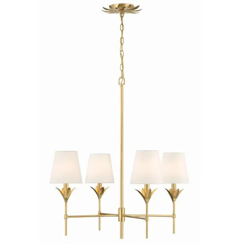 Broche 4 Light Chandelier - Crystorama - Gold