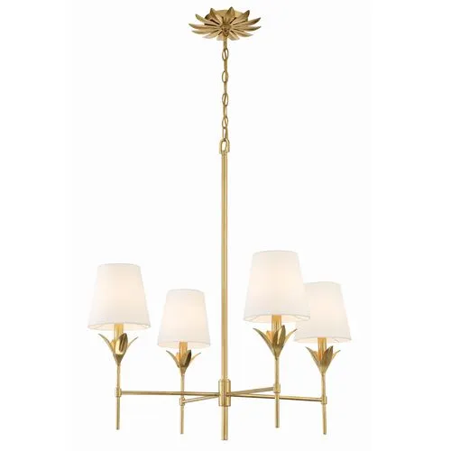 Broche 4 Light Chandelier - Crystorama - Gold