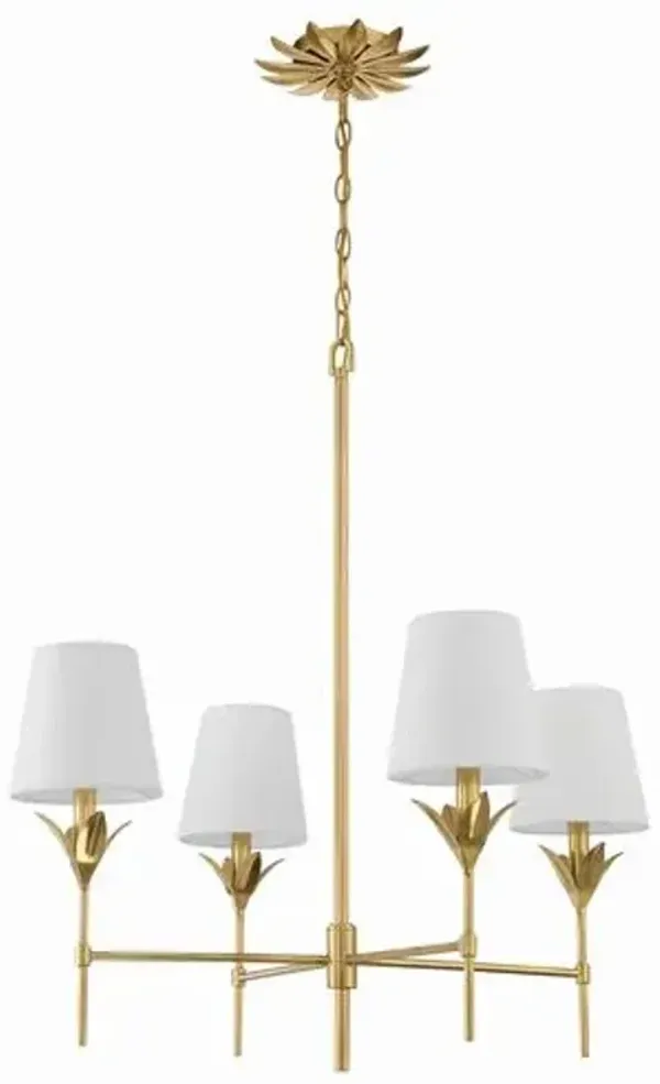 Broche 4 Light Chandelier - Crystorama - Gold