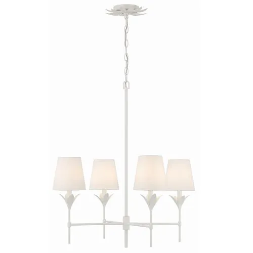 Broche 4 Light Chandelier - Crystorama - White