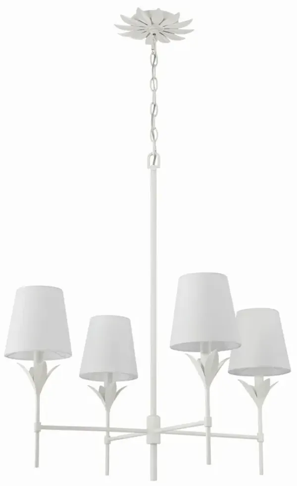Broche 4 Light Chandelier - Crystorama - White