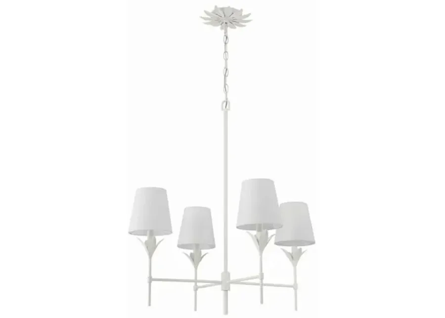 Broche 4 Light Chandelier - Crystorama - White